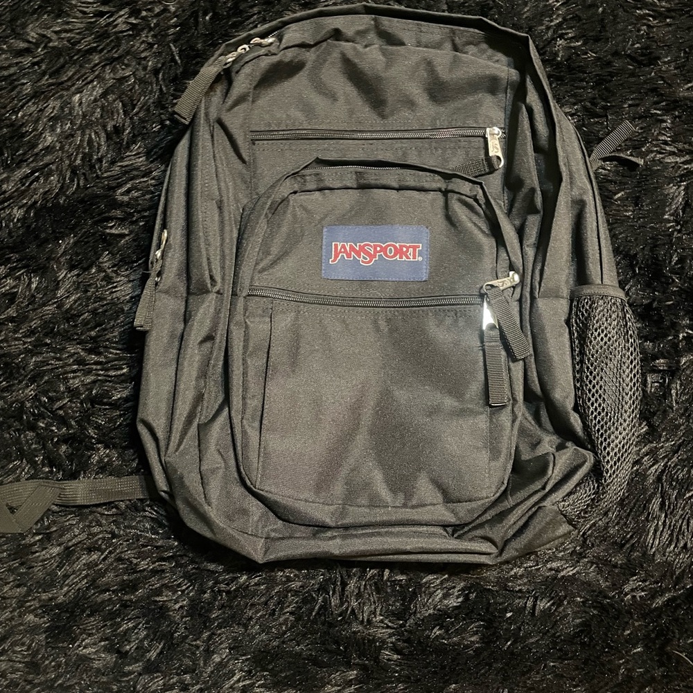 JanSport Black Backpack Durable Nylon Classic Design